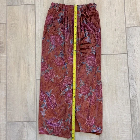 Free People Poets Velvet Sarong Skirt, Size XS, in a Rust Combo, boho - Picture 6 of 9